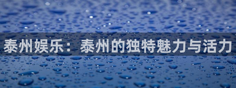 mg不朽情缘体育用品：泰州娱乐：泰州的独特魅力与活力